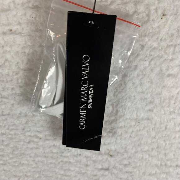 Carmen Marc Valvo Women's One Shoulder Twisted Tie Bikini Swim Top Sz M NWT 9945 - Picture 3 of 8